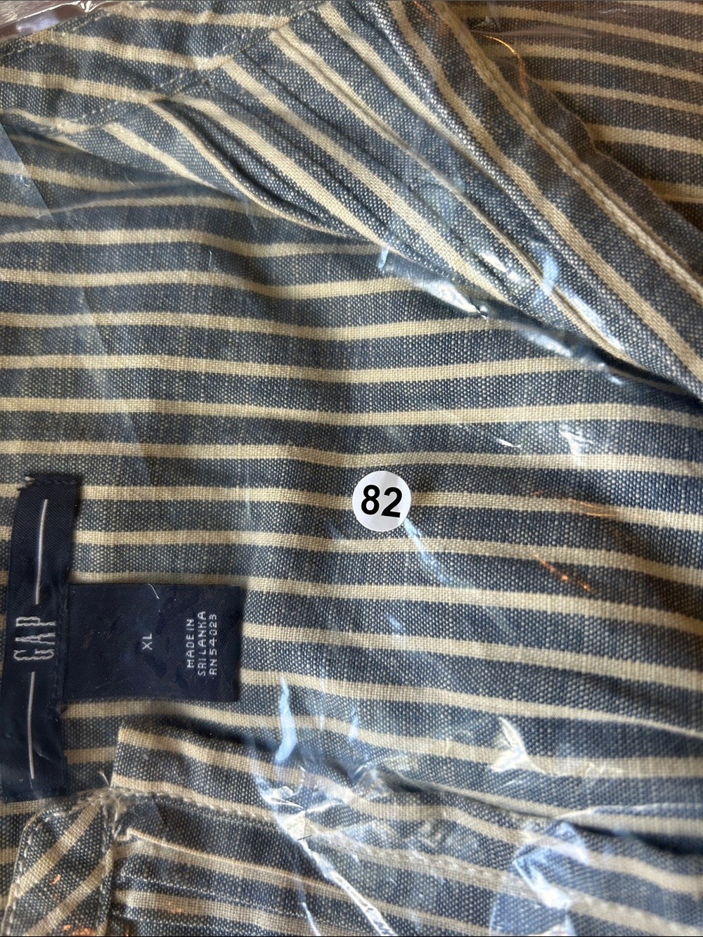 Gap Pintuck Ticking Striped Top Short Sleeve Neutral Laid Back Preppy Cotton XL - Picture 10 of 10